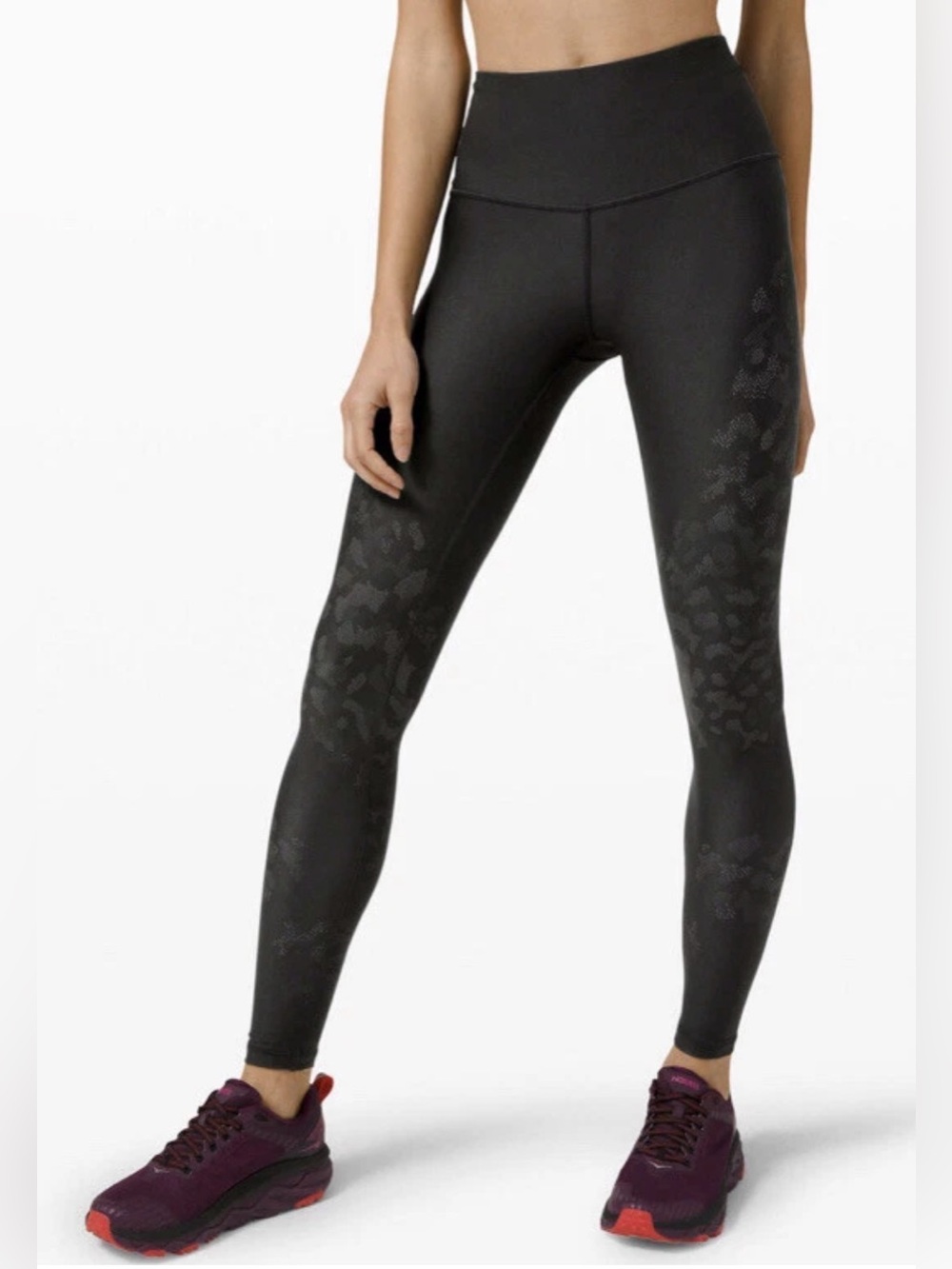 Lululemon Athletica Mapped Out HR Tight 28” Camo Black Gray Graphite Size 4